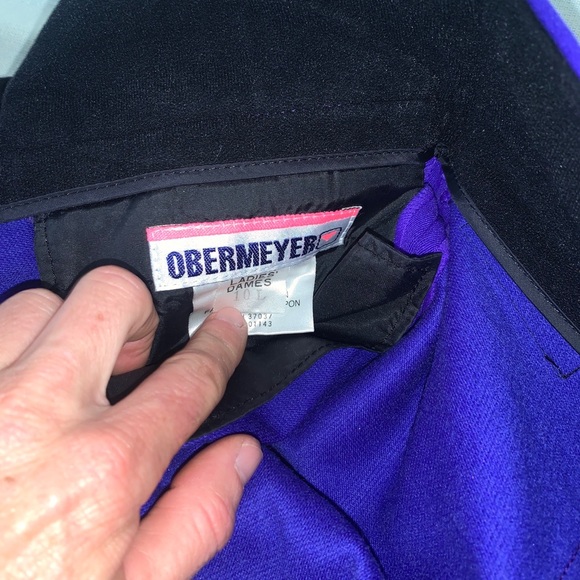 New Vintage Obermeyer Sz 10L Softshell Ski Snow Pants  Stirrups Purple - Picture 4 of 12